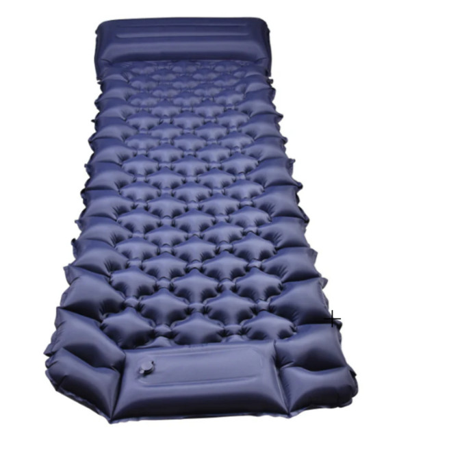 FRETREE Single Person Inflatable Sleeping Pad Backpack Hike Camp Navy Blue