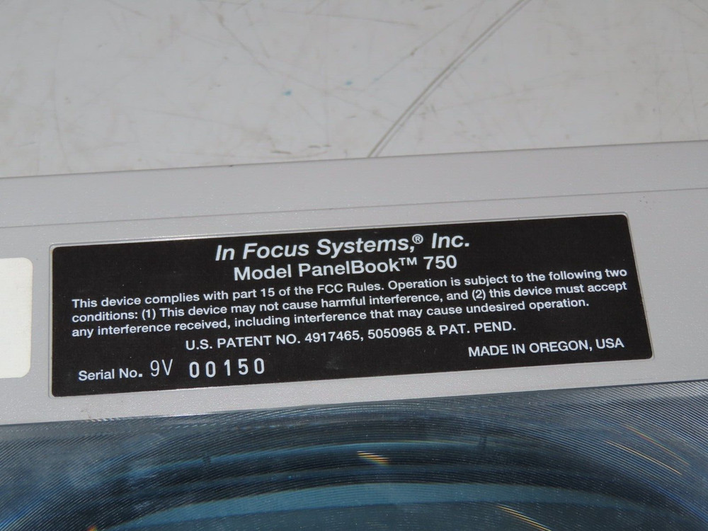InFocus Systems PanelBook 750 LCD Projection Panel **No Power Adapter**