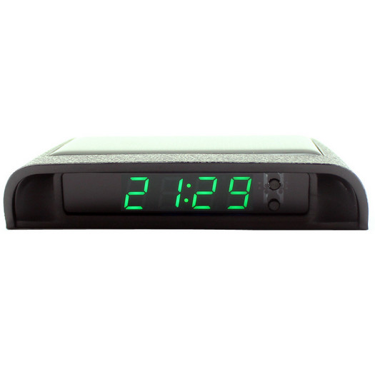 Car Dashboard Desk LED Digital Clock 3-Level Brightness Adjust Solar Charging