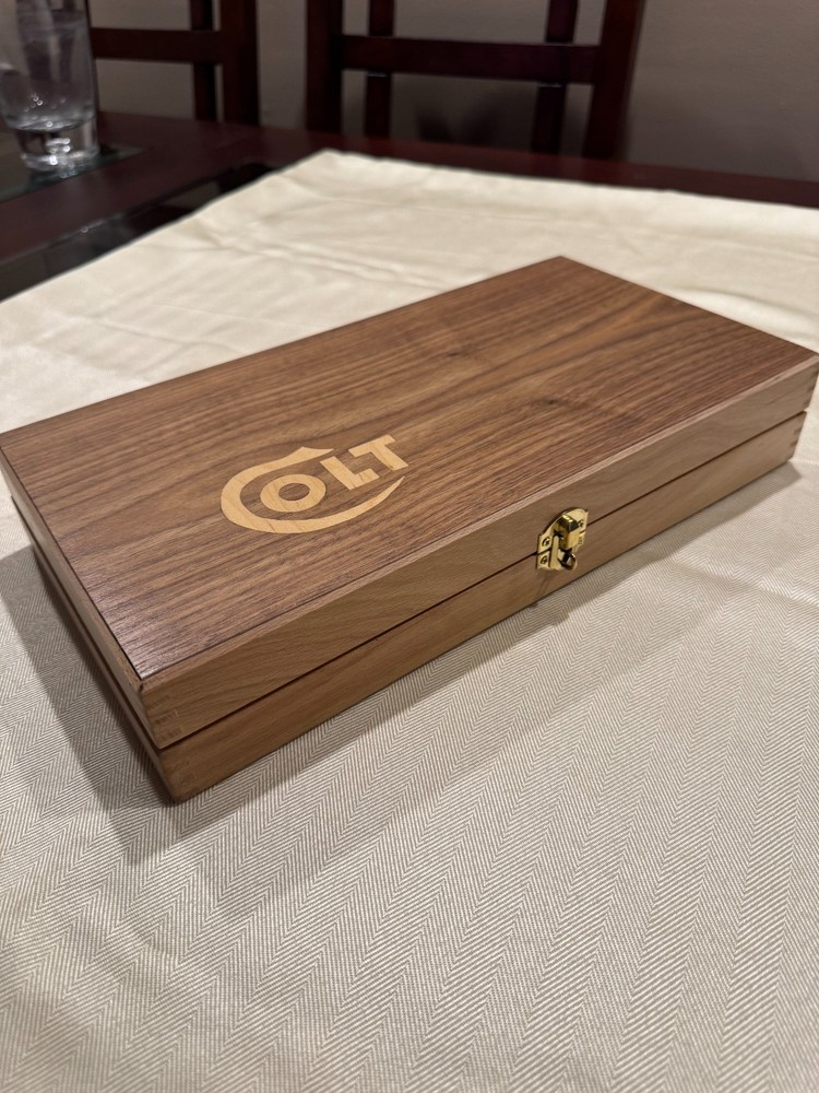 Hand Crafted light Colt Solid wood Storage boxes, gun case, display box. Walnut
