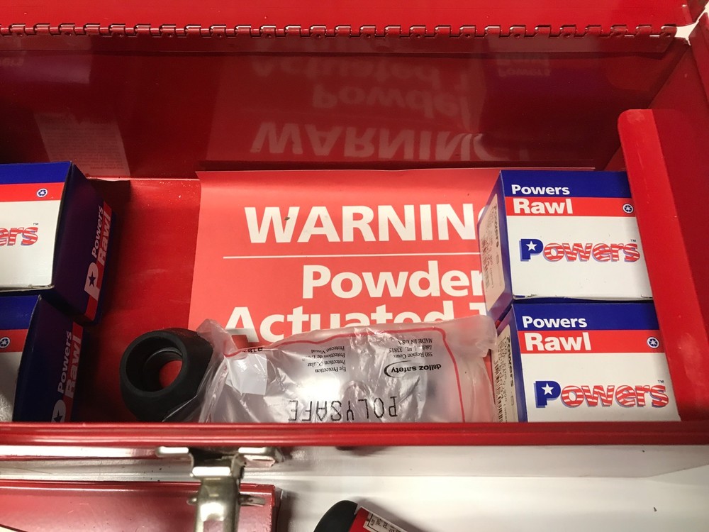 Powers Fasteners R3500 Powder Driven Actuated Fastener Tool with Case & Extras