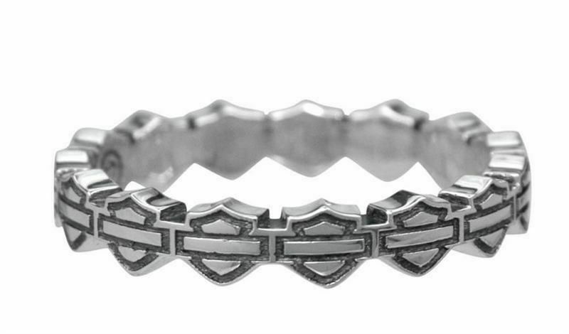 Harley-Davidson® Bar & Shield Logo Stacking Ring Sterling Silver 7 / HDR0169