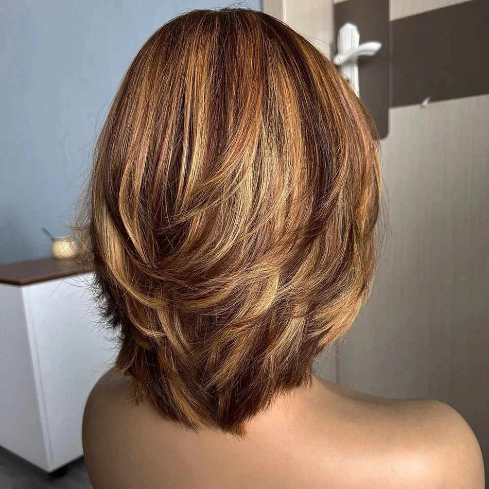 Human Hair Fashion Gorgeous Women's Medium Natural Brown Straight Wig 12 In