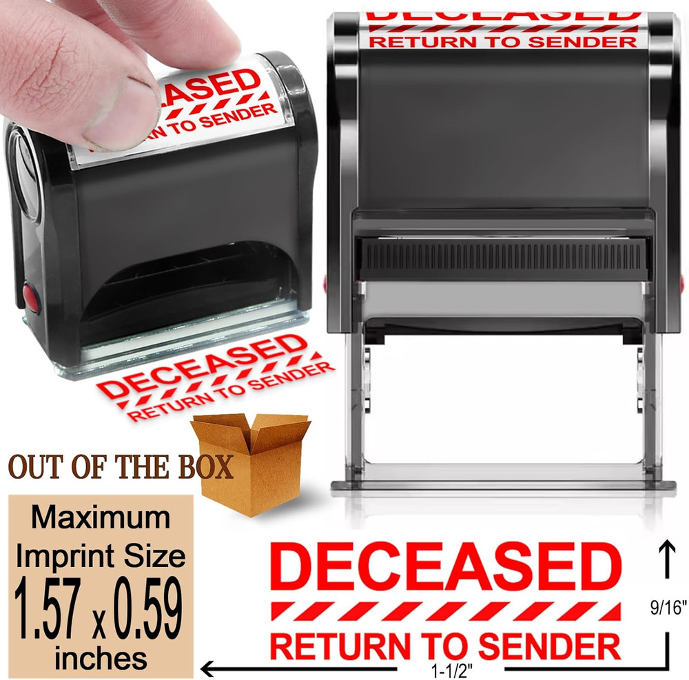 Return to Sender Stamps Office Self Inking Deceased