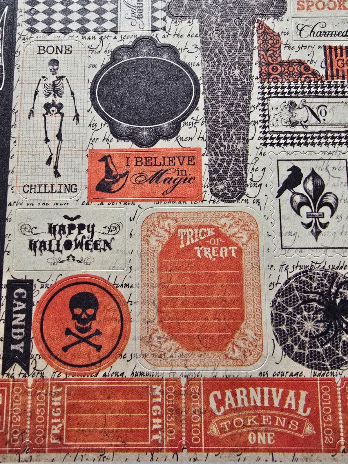 Authentique Glowing & Enchanted Halloween 2-sided cardstock stickers die cuts