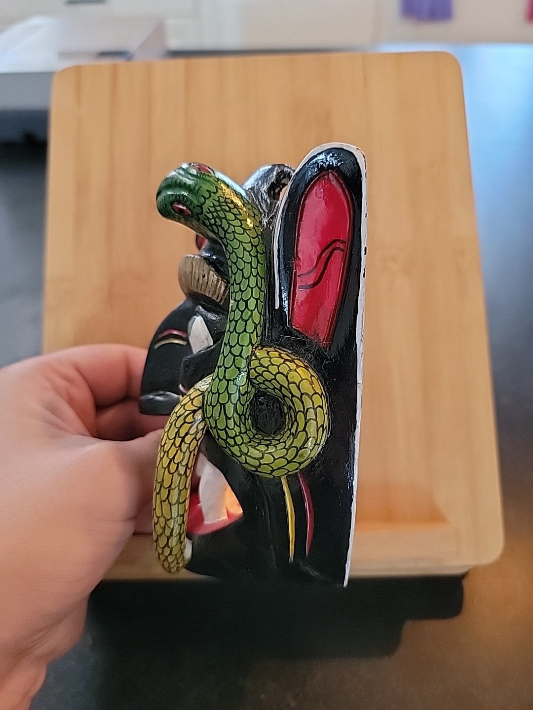 MEXICAN HAND CARVED WOOD MASK