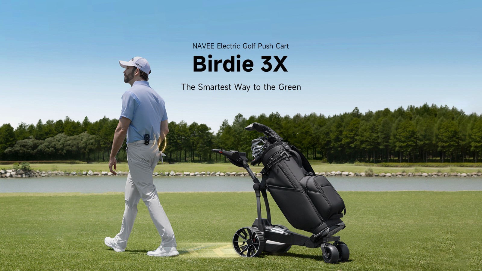 NAVEE Birdie 3X Auto Follow Electric Golf Push Cart Remote Foldable-Open Box