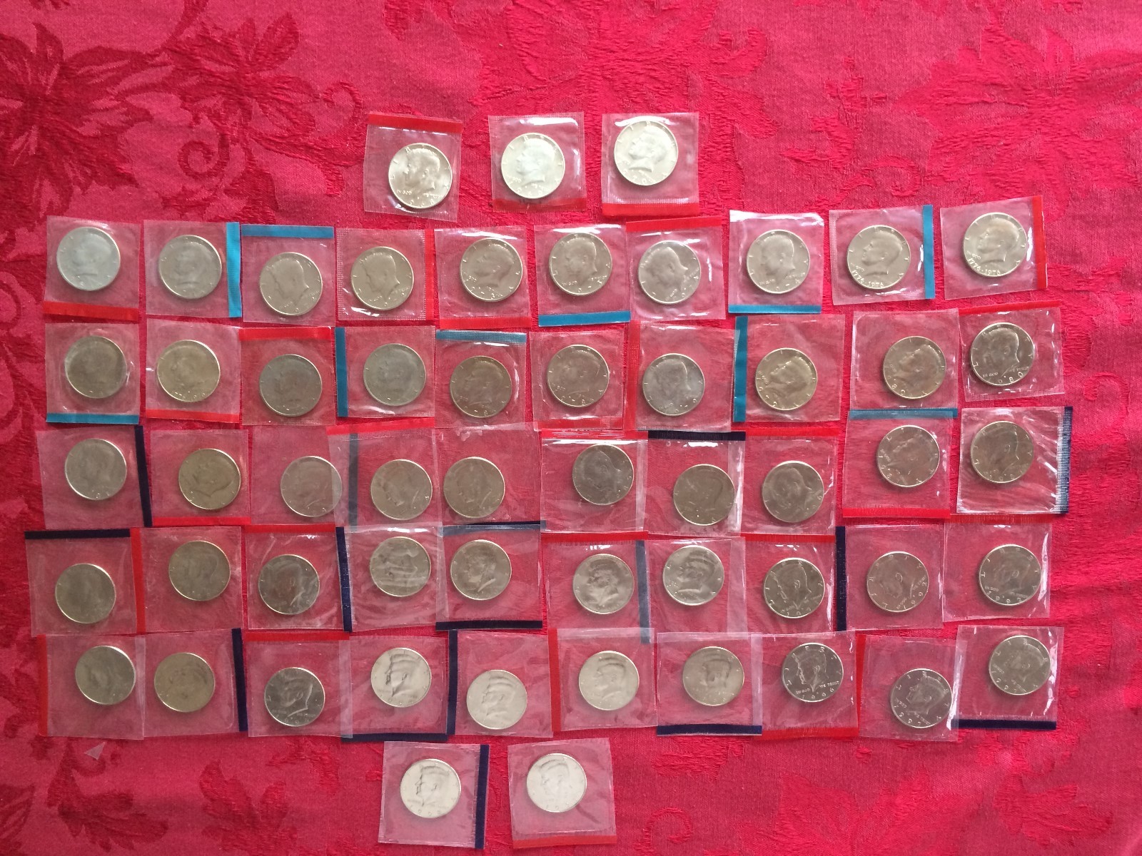 Brilliant Uncirculated 1968-1981 1984-1999 P + D Kennedy Half Dollar RUN /Cello