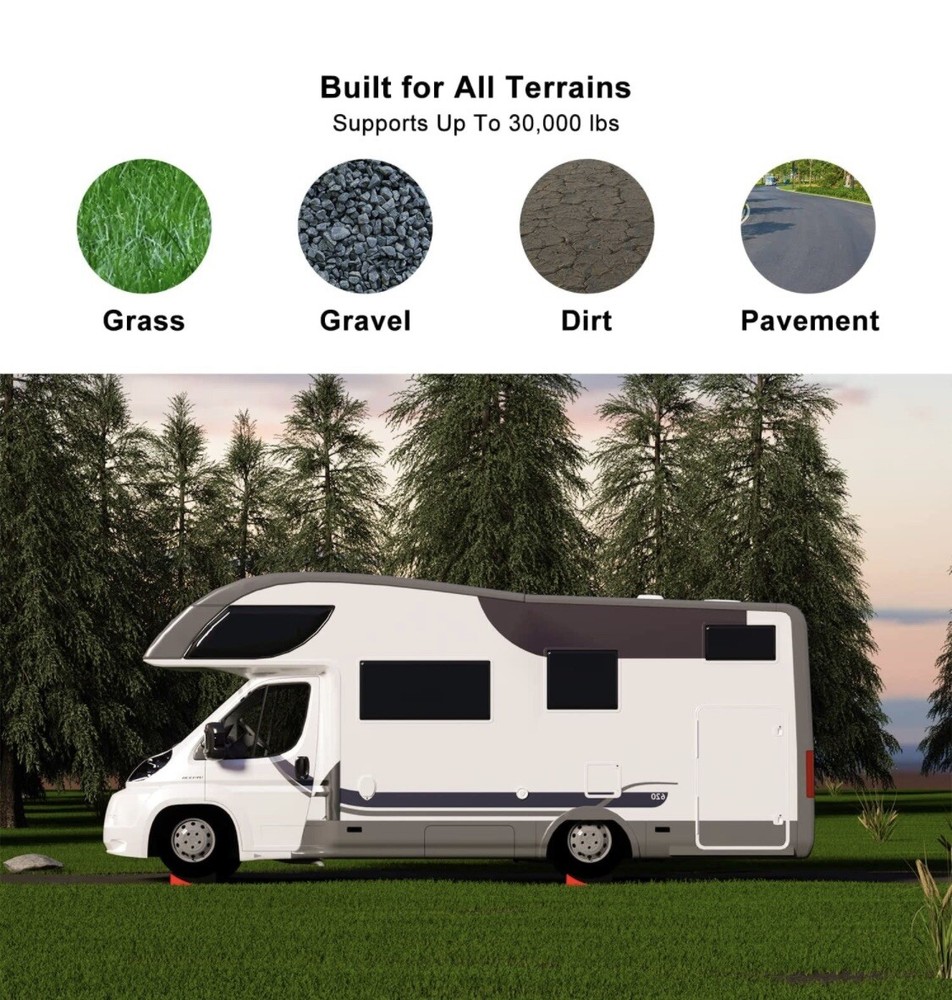 CAMPER LEVELER Curved RV Camper Trailer Leveling Blocks & Chock Kit, 2-Pack