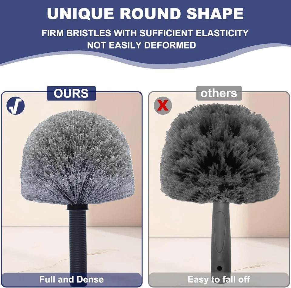 Cobweb Duster Spider Web Brush Webster Remover Replacement Head for Pole