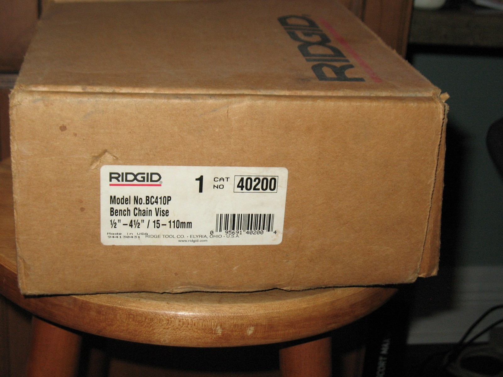 RIDGID BC410P Bench Chain Vise, 1/2 inch to 4- 1/2 inch Bench Vise