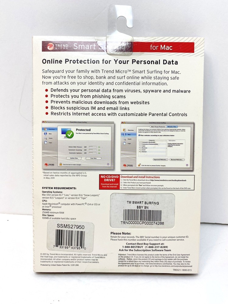 Trend Micro Smart Surfing Online Security Data Protection for MAC