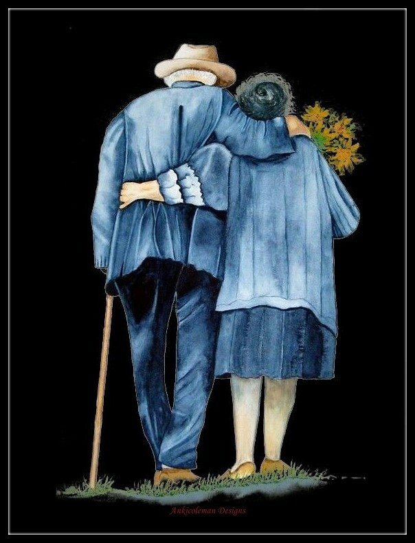 Elderly Couple 16 - DIY Chart Counted Cross Stitch Patterns Needlework DMC