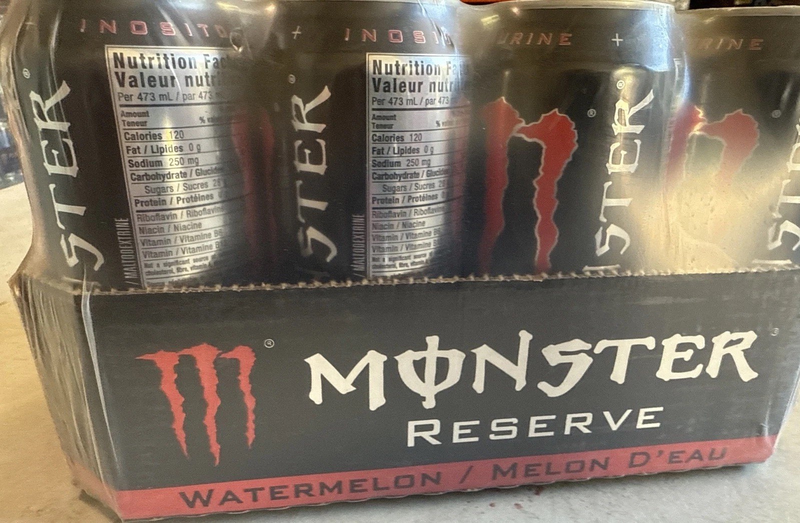 MONSTER ENERGY RESERVE WATERMELON FLAVORED DRINK 12 FULL 16 FLOZ (473mL) CAN