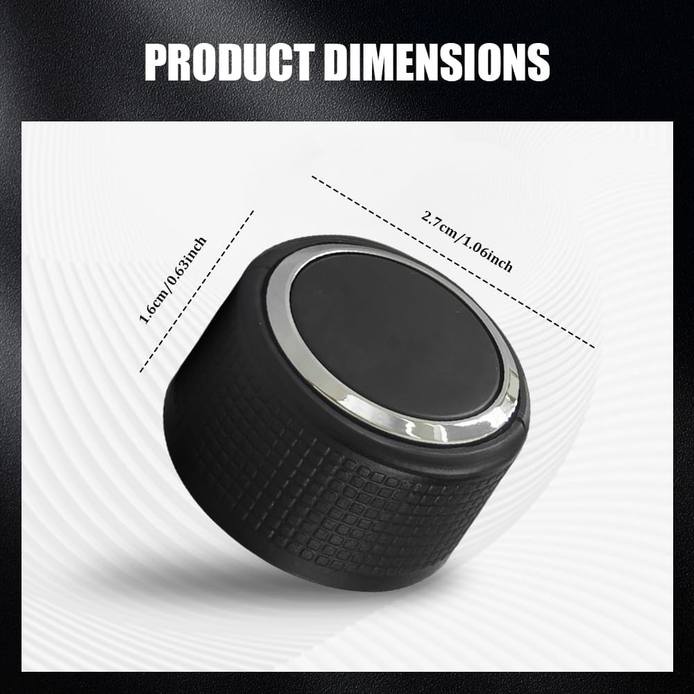 2PCS Rear Audio Control Knob Dial Tuner, Radio Knobs Replacement, Plastic Insert