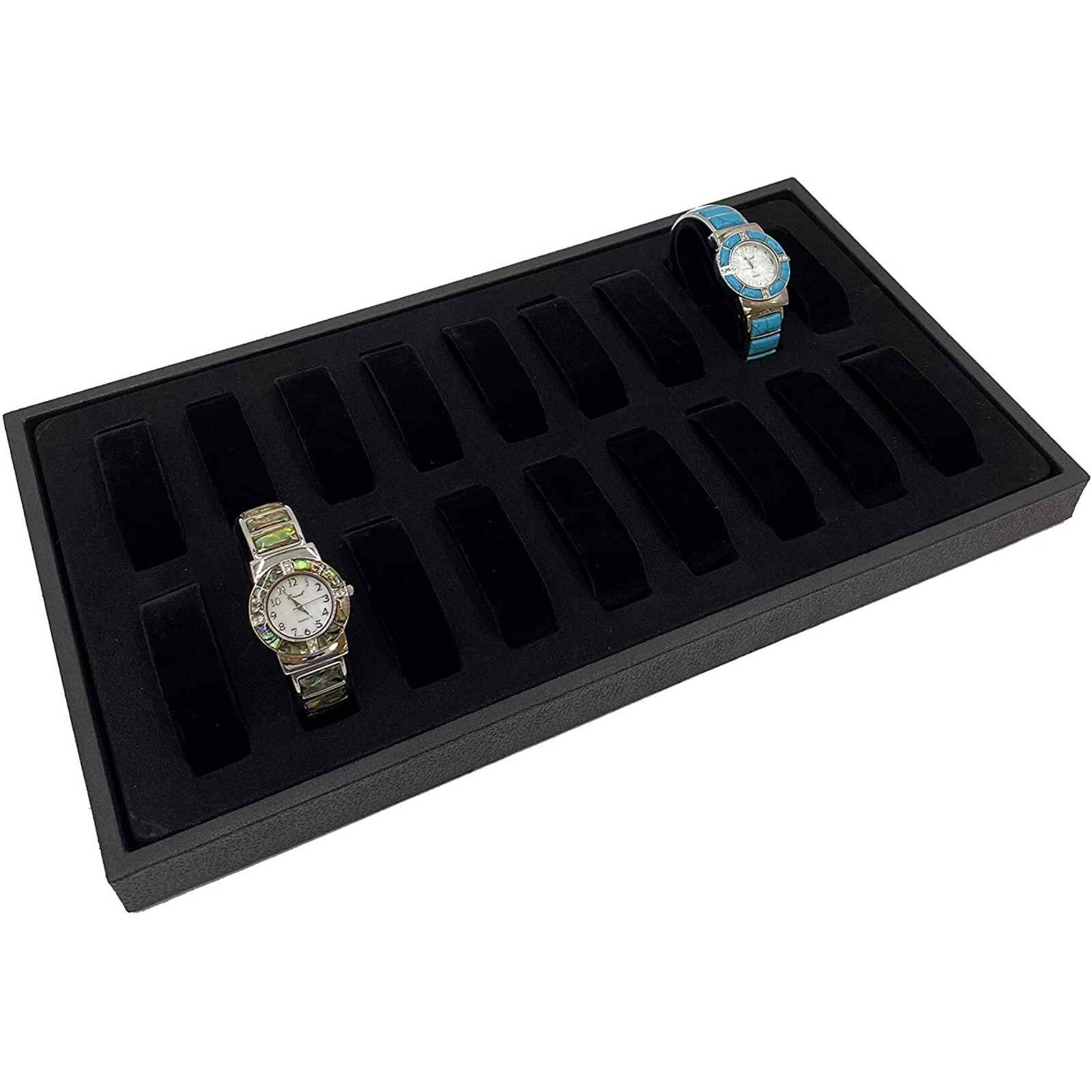 18 Slots BLACK VELVET Women's Watch Tray Jewelry Tray Display For Retail Store
