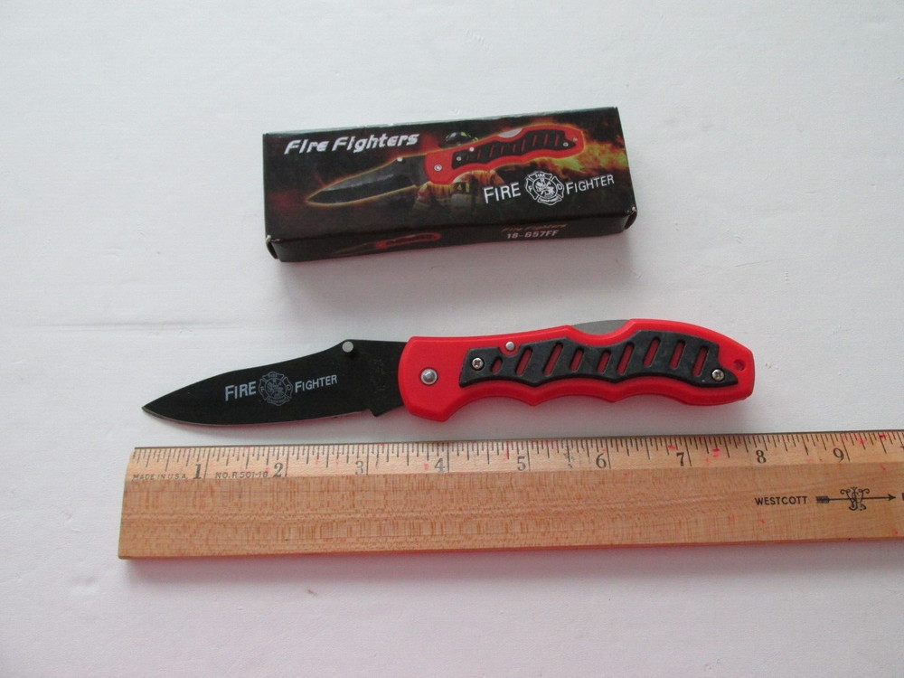 FROST CUTLERY FIREFIGHTERS FOLDING LOCKBACK KNIFE 18-657FF