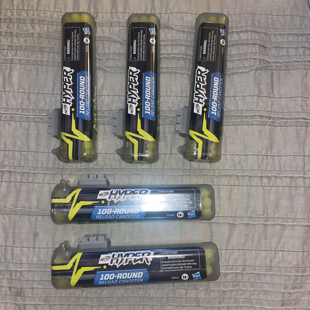 (5 PACK) 100 Round Each Nerf Hyper Blaster Easy Reload Canister E8960 SEALED/NEW