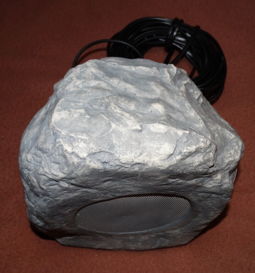 Outdoor 6 1/2" 2-way Grey natural ROCK Garden landscape Speaker w/50' foot cable
