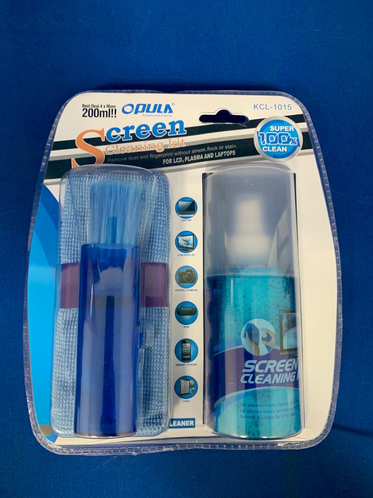 Screen Cleaning Kit Cleaner Spray Brush Microfiber Cloth Wipe Phone TV Camera