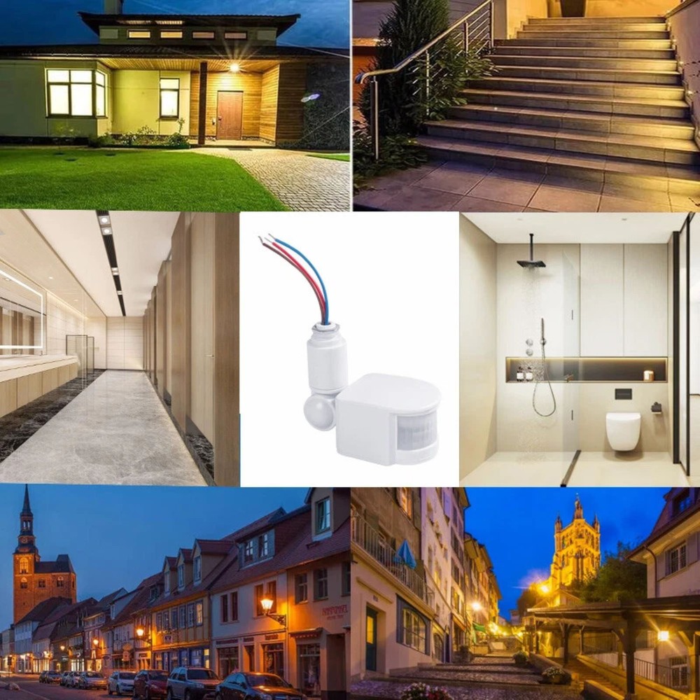 2pcs PIR Motion Sensor Switch For Ambient Light: 2LUX~2000LUX (Adjustable)