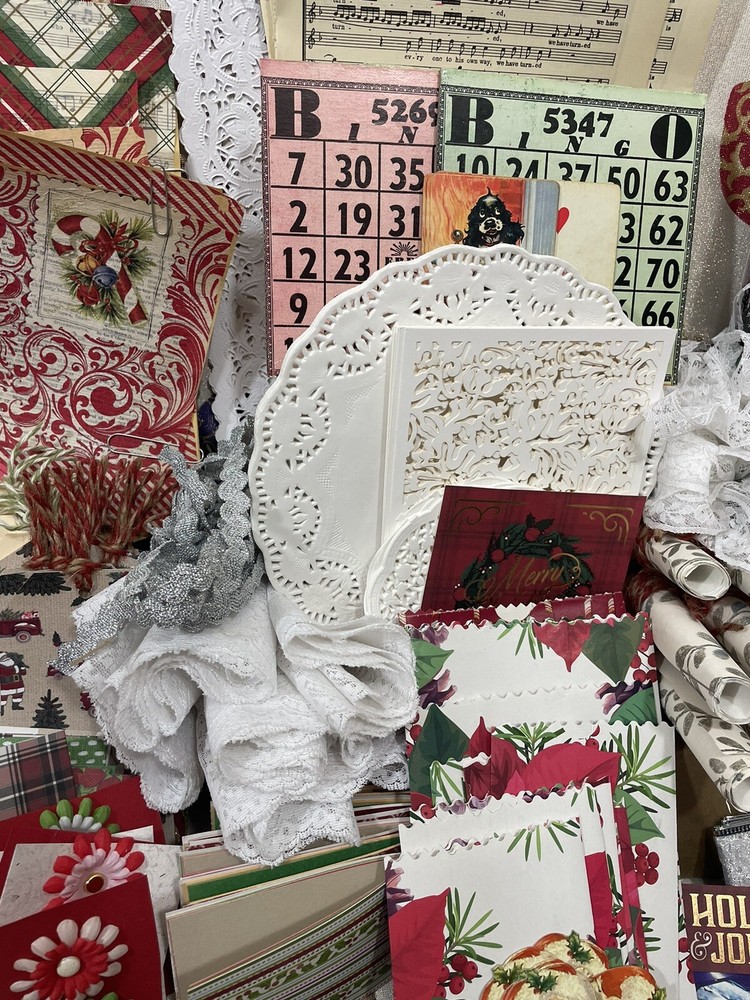 Junk Journal Starter Kit Christmas Crafting Bundle 100+ Piece Ephemera Holiday