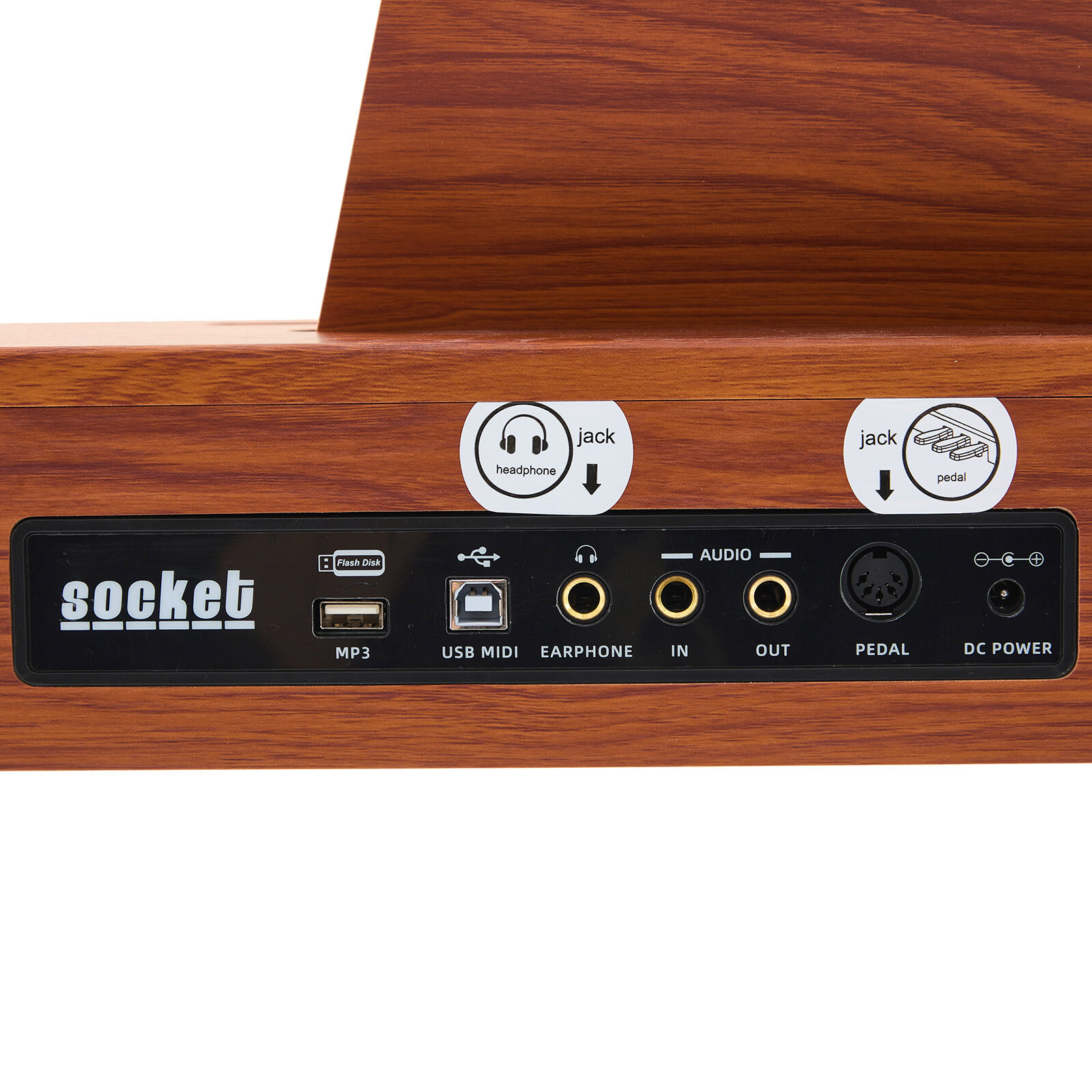 MUSTAR 88-Key Semi-Weighted Digital Piano with USB MIDI, Brown