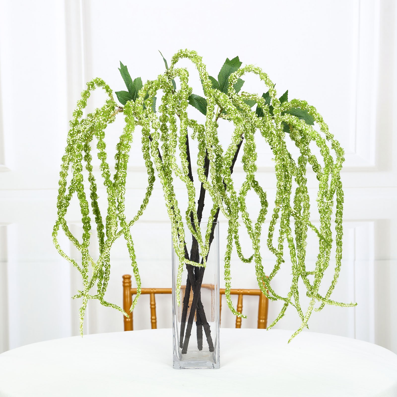 2 pcs 32" tall Green Artificial Plant Amaranthus Branches Strands with Leaves