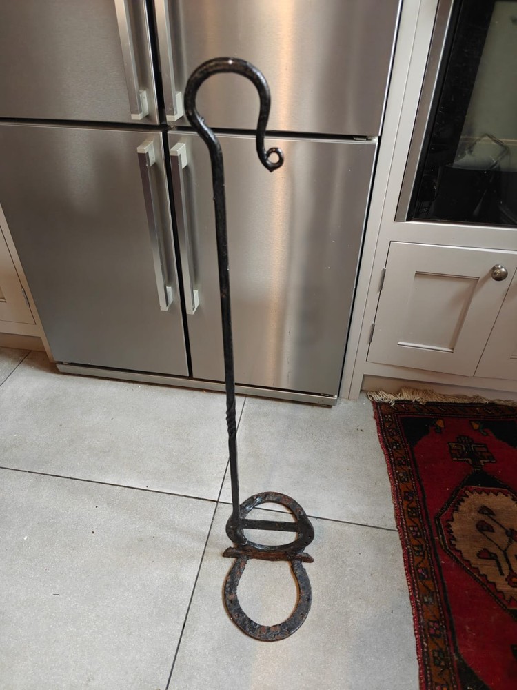 Vintage wrought iron Blacksmith made boot scraper - 100cm high