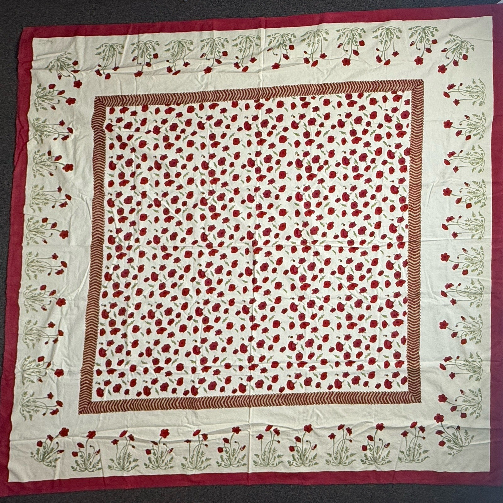 Couleur Nature Square Tablecloth Bruno Lamy Hand Made 70"X70" EUC French Country