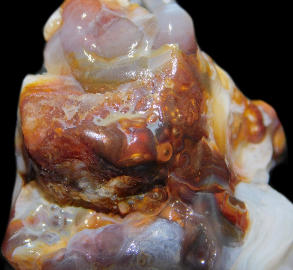botryoidal Aguascalientes Fire Agate lapidary cabbing rough chunk Mexico 42 gram