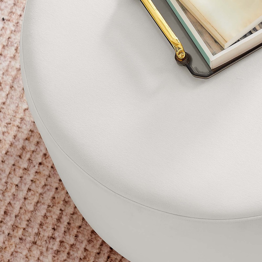 Modway Large 23" Round Performance Velvet Upholstered Ottoman