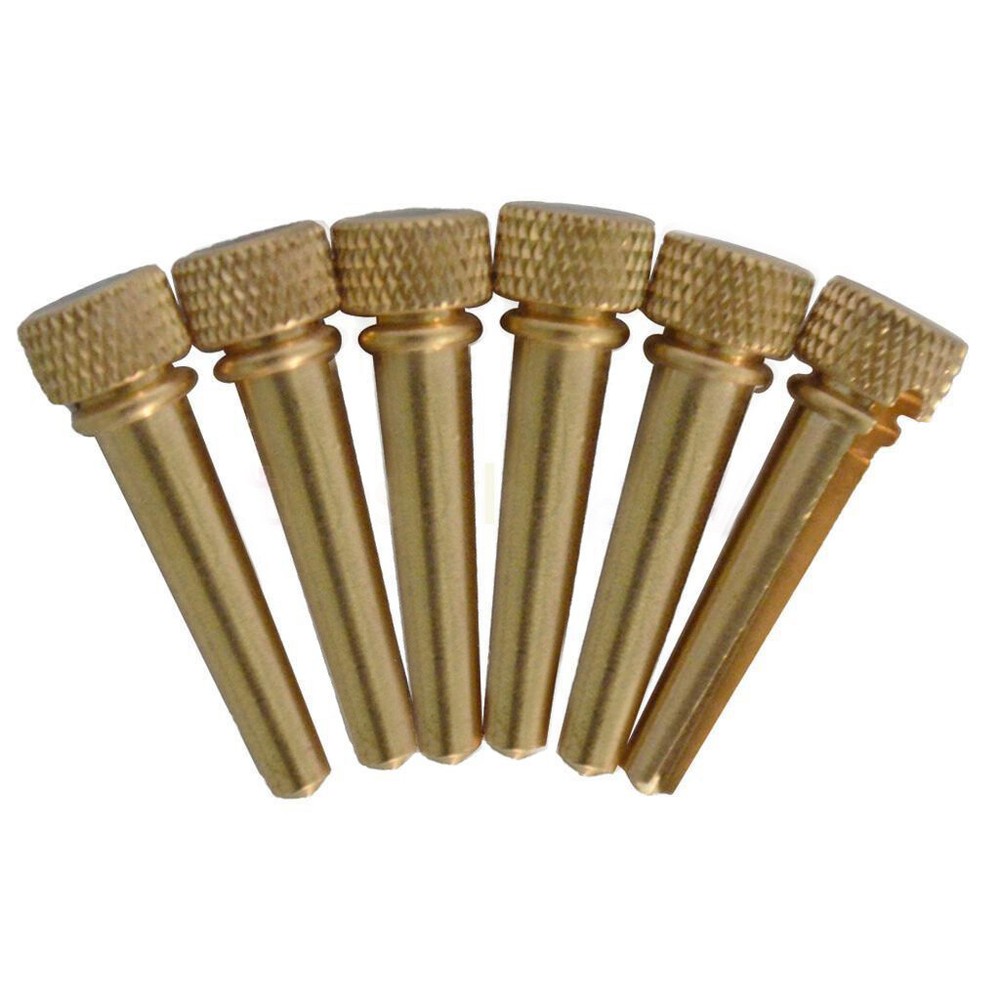6pcs Guitar String Nails Solid Brass Bridge Pins Abalone Dot Inlay Acoustic i