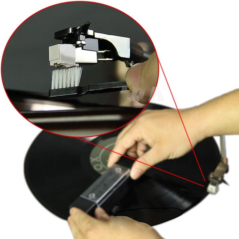 3in1 Vinyl Record Cleaning Brush Set Stylus Velvet Anti-static Cleaner Tool Kit