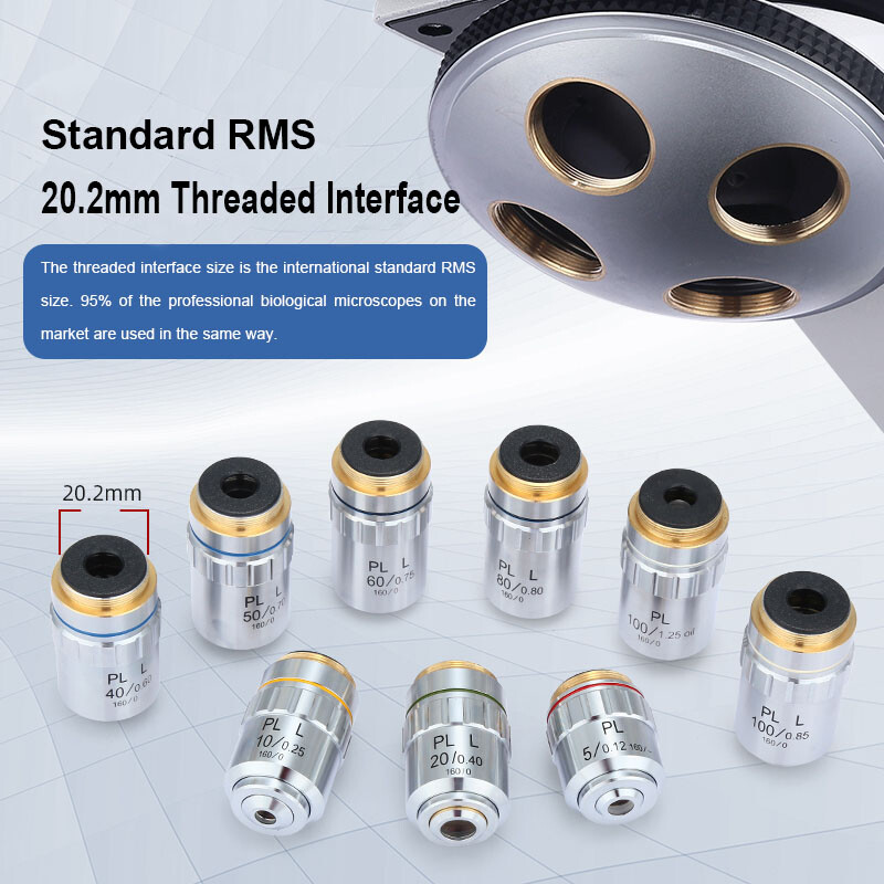 Long Working Distance Plan Achromatic Metallurgical Microscope Objective Lens