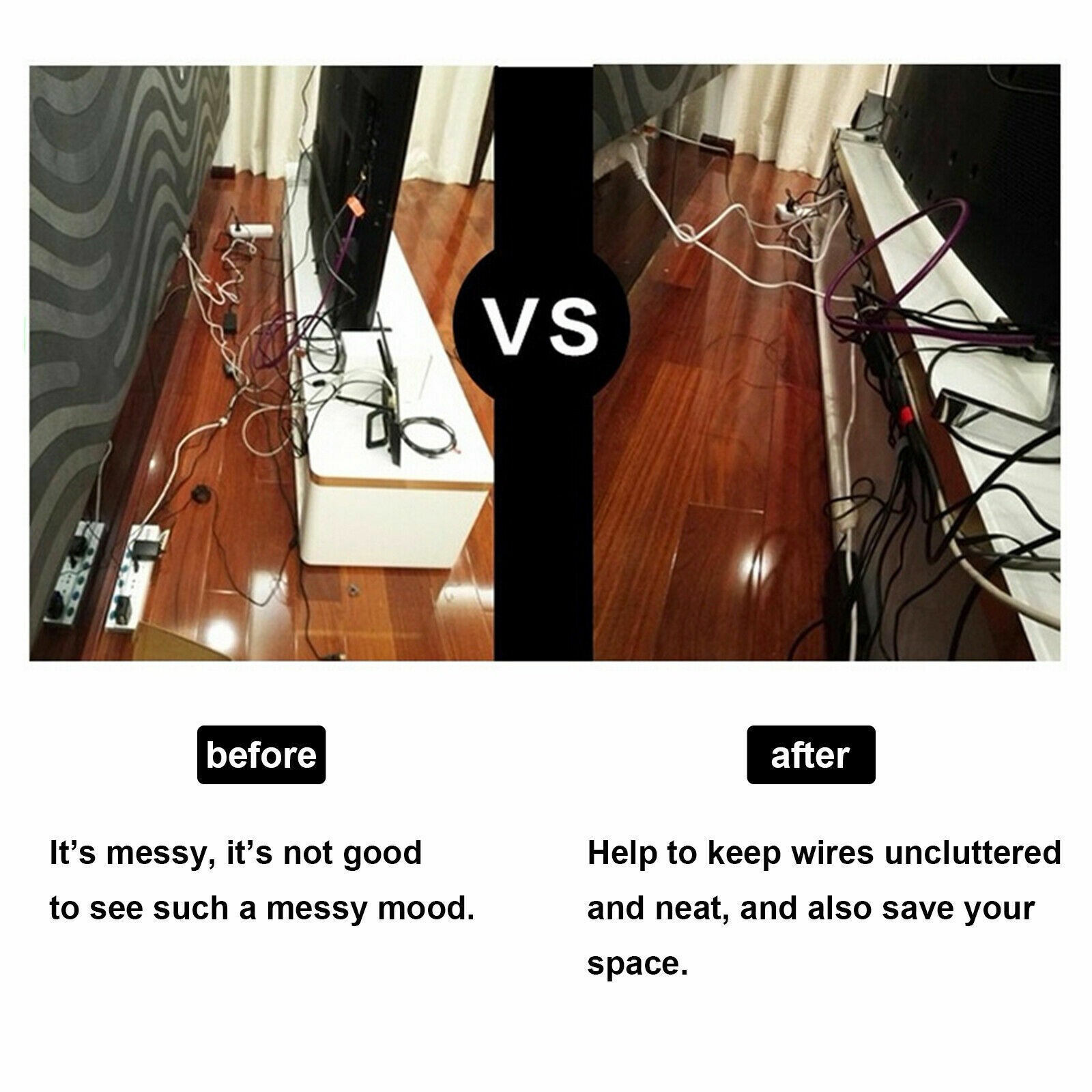 100Pcs Cable Clips Self-Adhesive Cord Management Wire Holder Organizer Clamp NEW