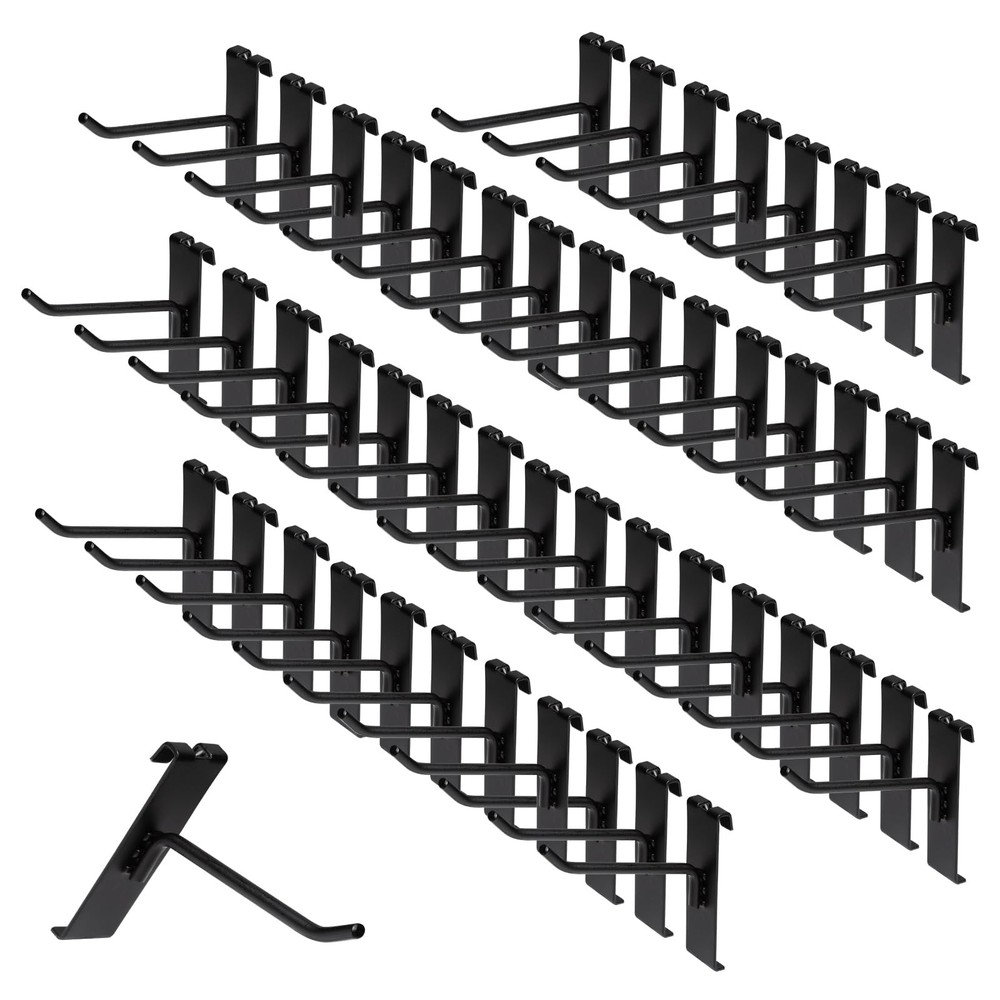 100 PCS 4 Inch Gridwall Hooks Grid Panel Hangers Retail Customized Black