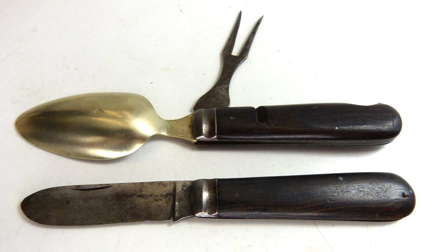 Civil War Era Mess Kit Camp Knife Set Spoon Fork Pocket Knife Hobo Knife Set