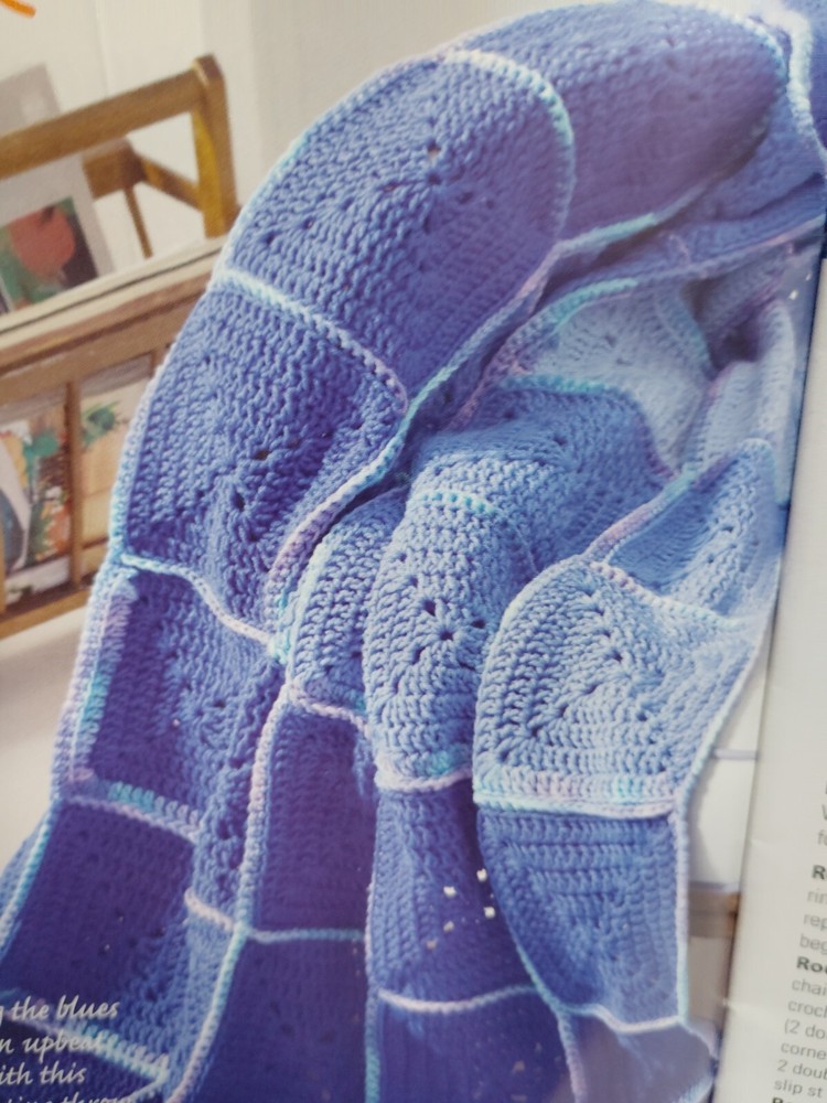 Crochet Blanket Throws Afghans Pattern Leaflet One Square Many Ways Red Heart