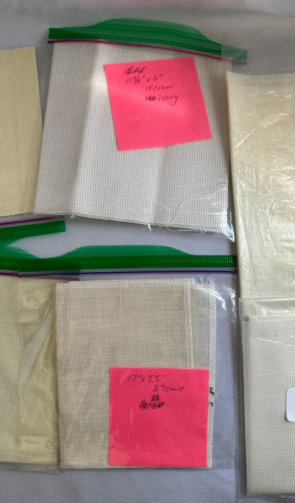 Assorted Cross Stitch Fabric - See Pictures
