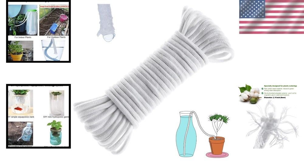 Automatic Hydroponic Wicking System - 50ft Reusable Plant Watering Solution