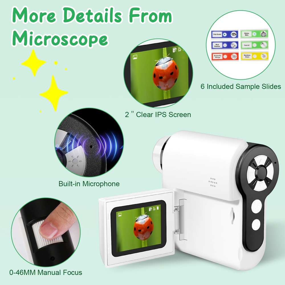Kid Microscope Telescope Camera USB Mini Microscope w/32G MMC Card Microscope US