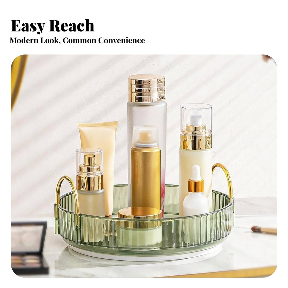Rotating Makeup Organizer Cosmetics Single layer green
