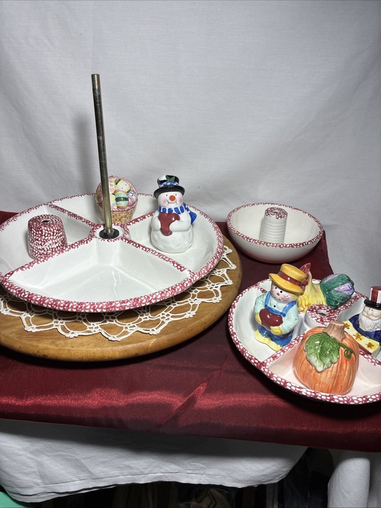 Condiment Snack Server Tray Divided Centerpiece Holiday Server