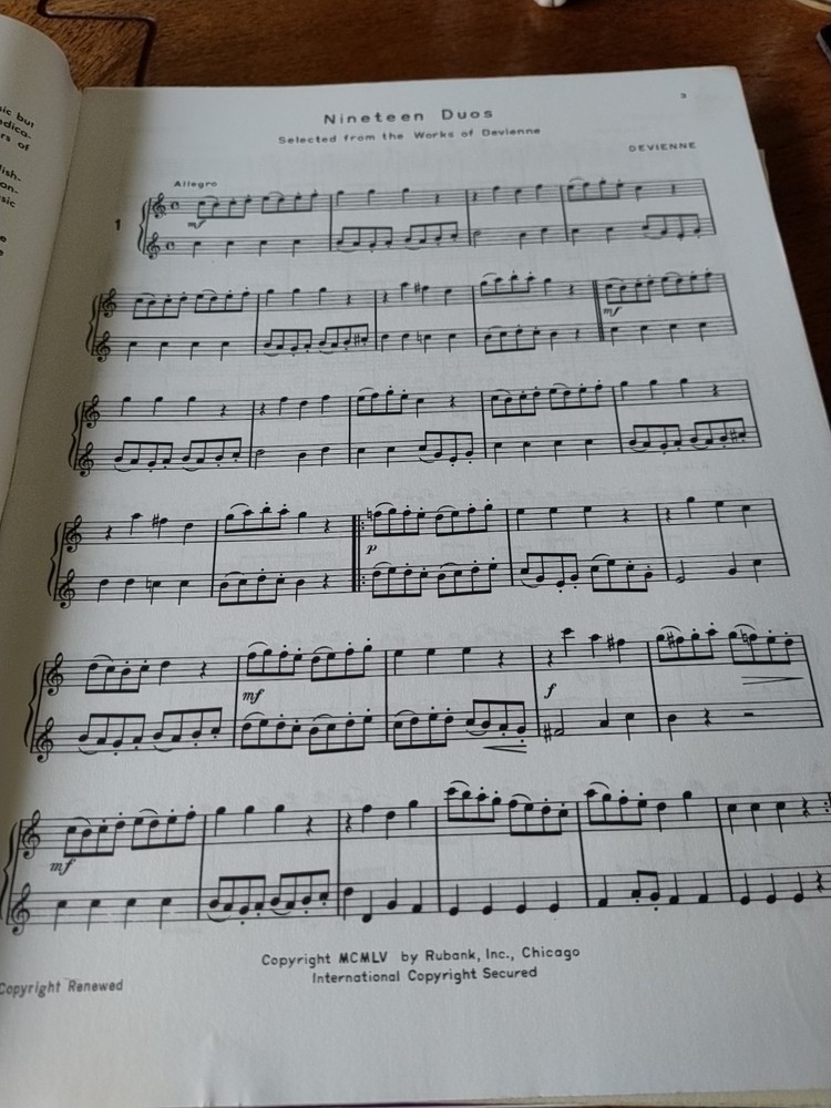 Selected Duets For Flute. Volume 1