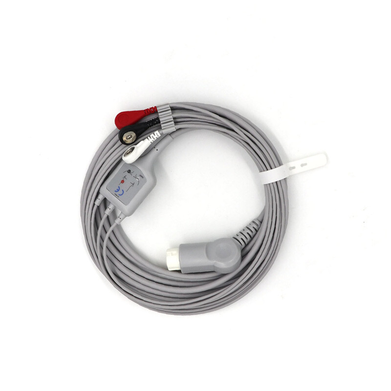 Compatible With Philips 12 pin 3 Leads Snap ECG EKG Cable M1001A