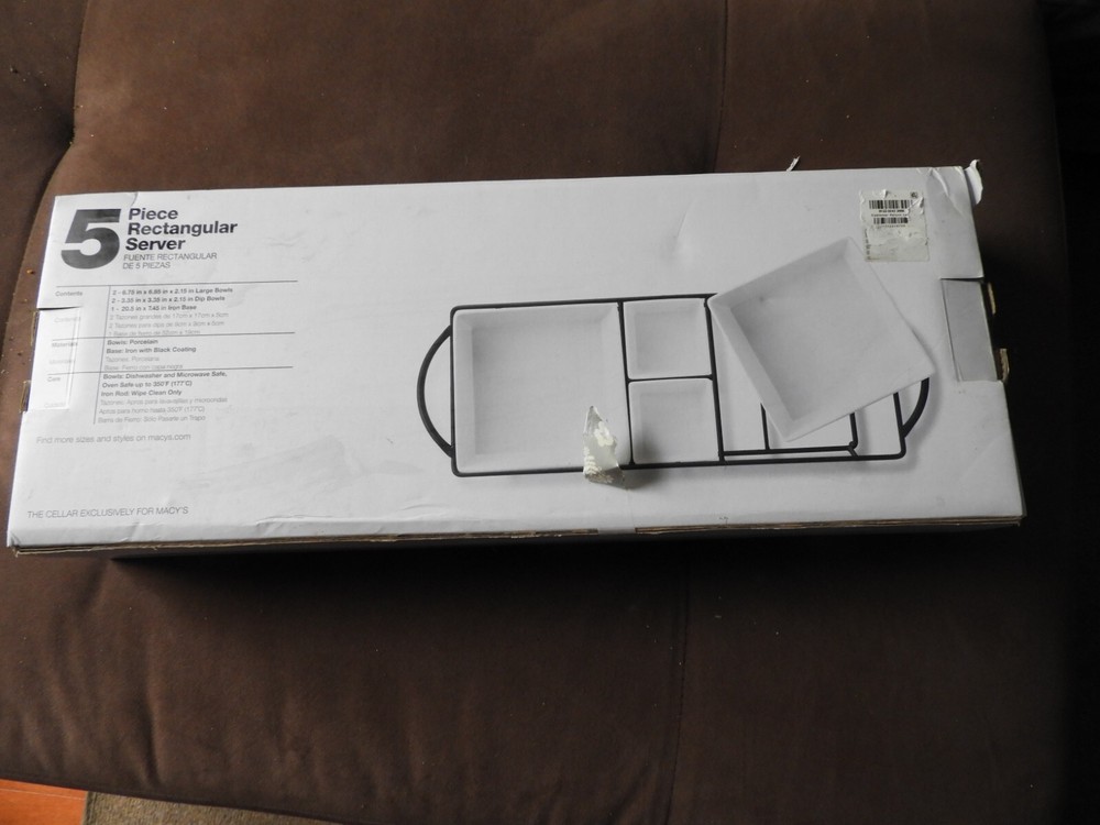 The Cellar whitewear 5 peice Server set Open box Never used Macy's