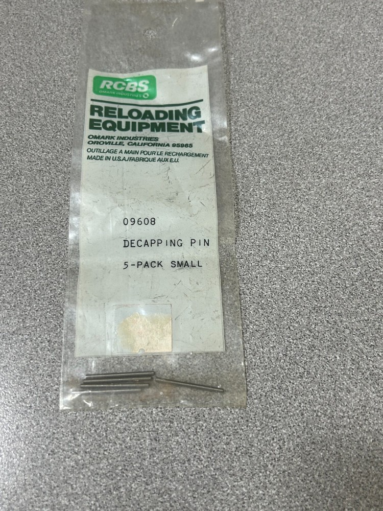 RCBS DECAPPING PINS SMALL, 5 PACK 09608 NOS