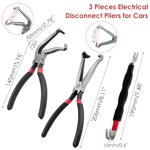 3-Piece Electrical Disconnect Pliers Set, Electrical Connector Separator