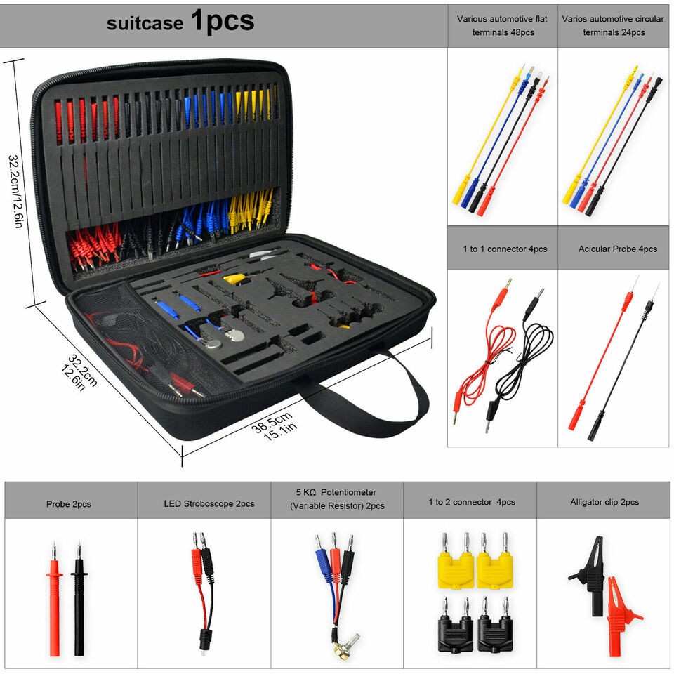 92PCS Multi Function Auto Diagnostic Tools, Automotive Circuit Test Leads Kit